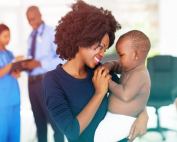 Mother holding a baby